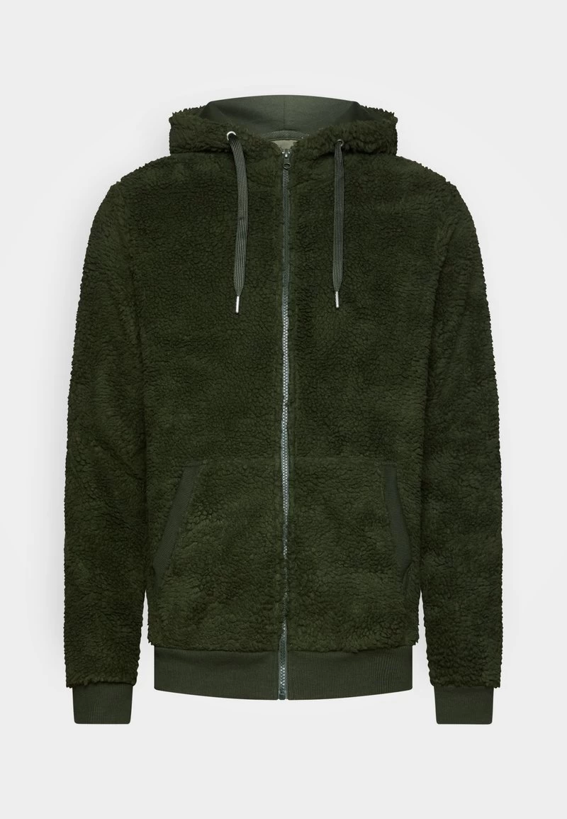 Pier One BORG ZIP-UP JACKET - Fleecejacke - Dark Green 1 Pier One BORG ZIP-UP JACKET - Fleecejacke - Dark Green
