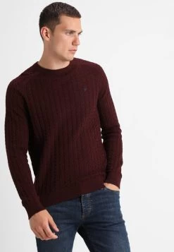 Pier One Strickpullover - Mottled Bordeaux