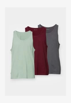 Pier One 3 PACK - Top - Dark Grey / Green / Bordeaux -Pier One 48ad2e9583ca42fe9a36b13269cd9624