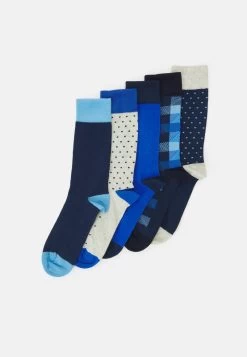 Pier One 5 PACK - Socken - Yellow/dark Blue/grey -Pier One 580acb82325f4f248c45bf41b74d44c3