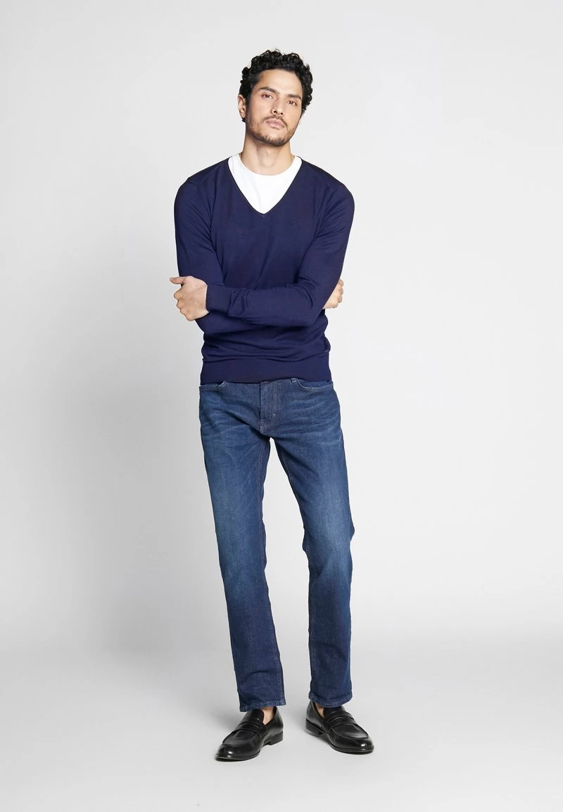 Pier One 4 PACK - T-Shirt Basic - Black/white/blue 1 Pier One 4 PACK - T-Shirt Basic - Black/white/blue