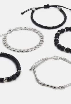 Pier One 5 PACK - Armband - Silver-coloured, Black 8 Pier One 5 PACK - Armband - Silver-coloured, Black -Pier One e7fdb58dc0d346889d43460456586028
