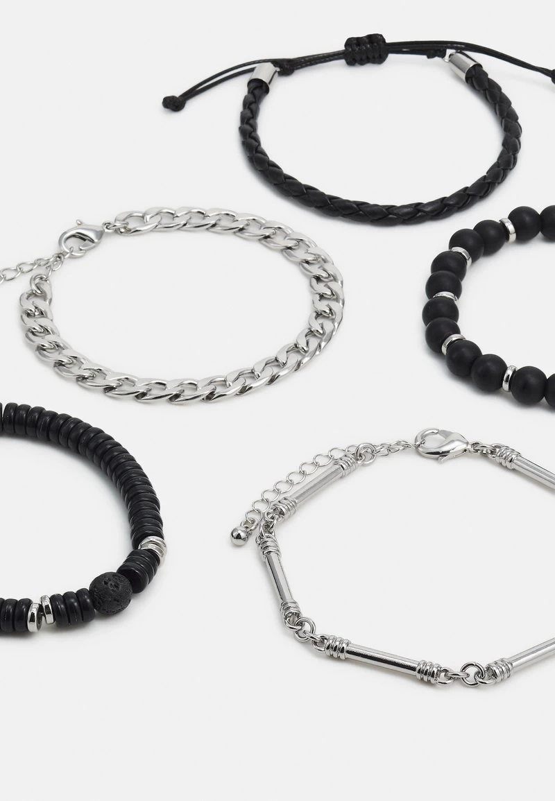 Pier One 5 PACK - Armband - Silver-coloured, Black 3 Pier One 5 PACK - Armband - Silver-coloured, Black – Bild 3